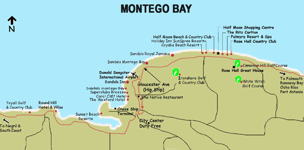 montego bay tourist map